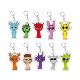 [Welcome] Splanky Keychains, Set of 10, Acrylic Keychains, Pendants, Singing Monster, Horror Game, Peripheral Goods, Character Charms, Key/Bag Decoration, Present, Unofficial