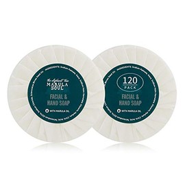 OPPEAL Marula Oil Hotel Barra de jabón redonda – 0.5 oz tamaño de viaje a granel – envuelto individualmente – aroma ámbar – 120 barras por caja.