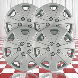 Brighter Design Set of 4 15" Push-on Silver Hubcaps for Honda Accord 2003-2004