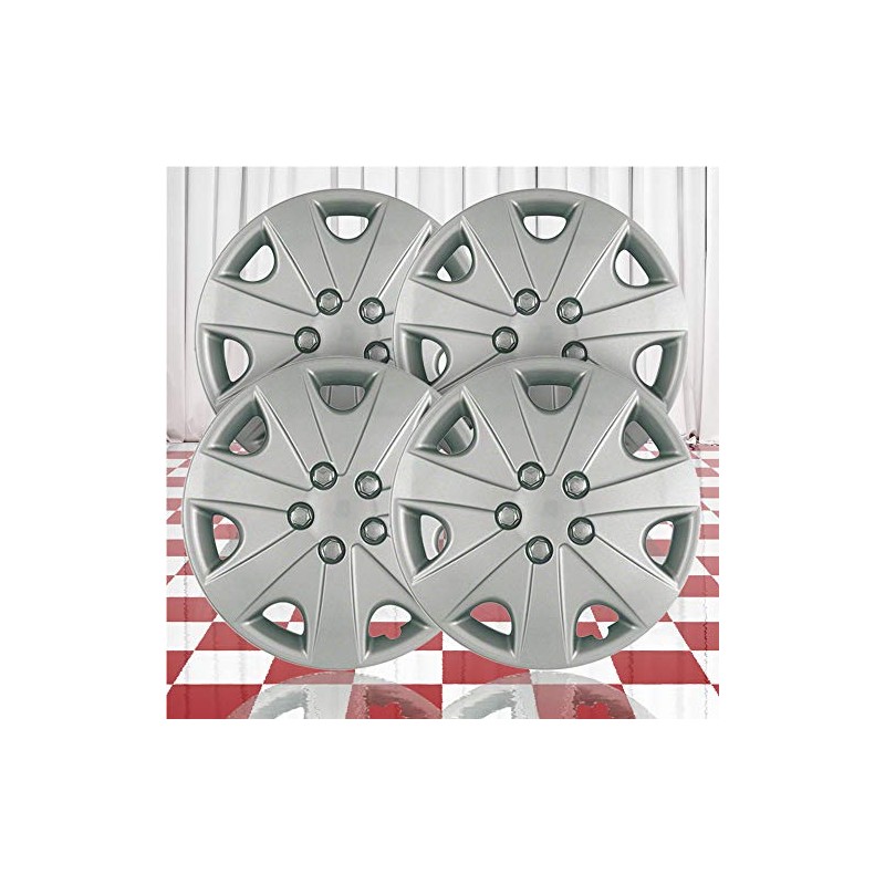 Brighter Design Set of 4 15" Push-on Silver Hubcaps for
