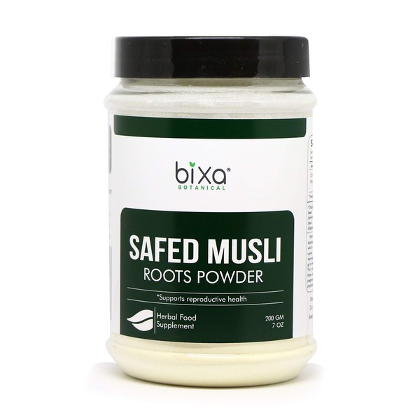 bixa BOTANICAL Safed musli Powder – 200g (7 Oz) (Chlorophytum Borivillianum) | Best Herb for Vitality Improve Physical Strength | Muscle Builder Herbal Supplement