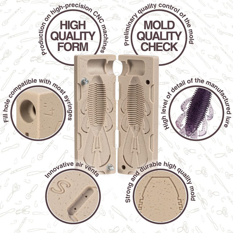 Smedioks Premium Soft Plastiс Mold Lure Making Injection Molds Fishing