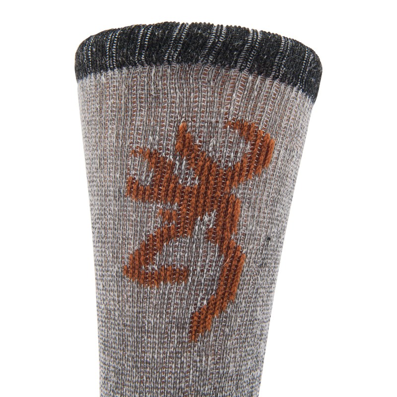 Browning Men's Wool Buckmark Socks, 2 Pairs Wool Blend Outdoor
