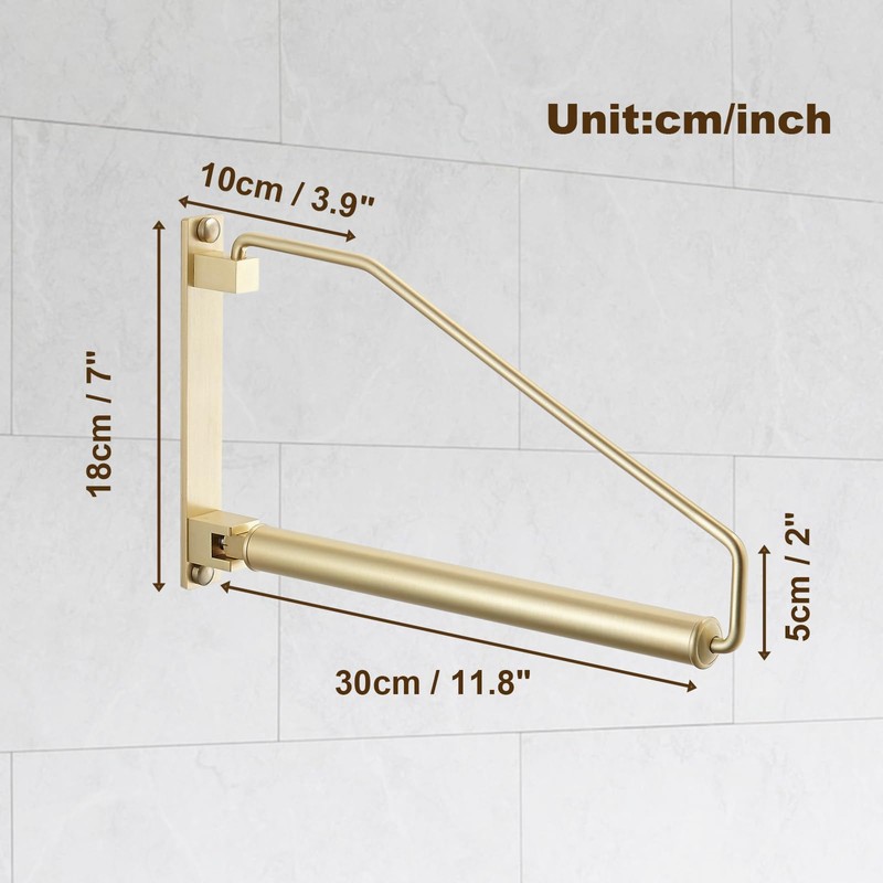 Folding Clothes Hanger Gold Brushed Drying Clothes Rack Wall-Mounted Space