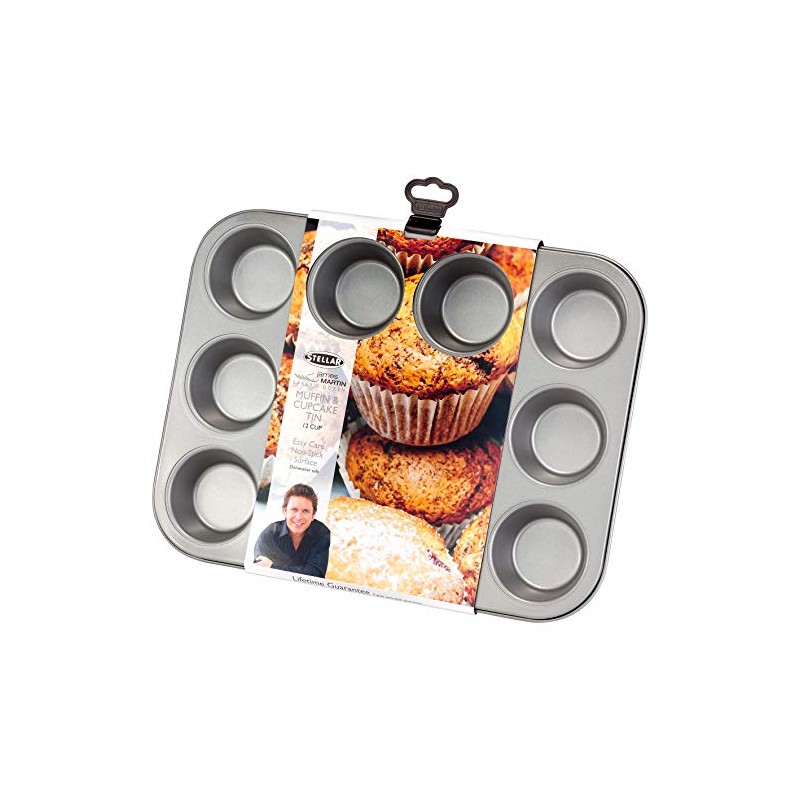 Stellar James Martin SJM57 Non-Stick Cupcake/Muffin Tin with 12 Cups,