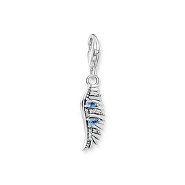 Thomas Sabo Phoenix Feather with Blue Stones 925 Sterling Silver Charm 1905-644-1, Sterling Silver, No Gemstone
