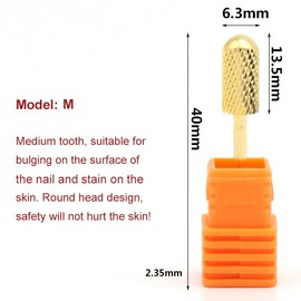 Nail Drill Bits Kit, Nails Gel Nails Down Removing Cuticle Tools for Polishing, Sanding and Peeling - 2.35mm Shank