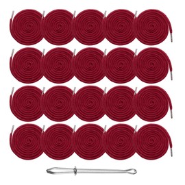 sourcing map 20pcs Drawstring Cords 51" Replacement Drawstring Hoodie String Sewing Tool with Easy Threader for Hoodie Sweatpants Jackets Pants Hats Coats Bags, Burgundy