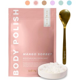 Bonblissity- Exfoliante corporal, pulido corporal SORBETE DE MANGO - Exfoliante corporal hidratante y exfoliante - Hecho a mano, ecológico