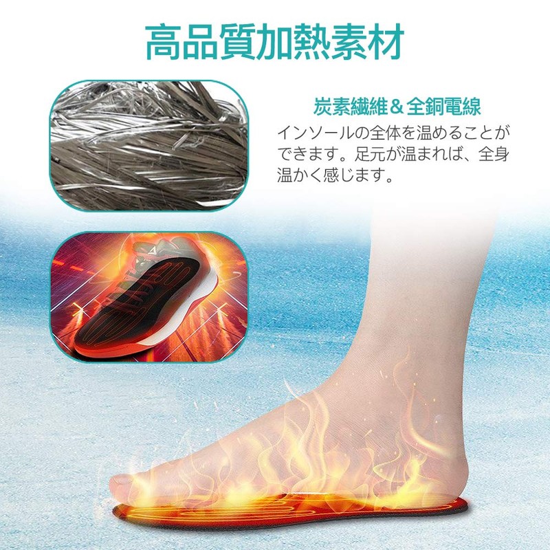 YFFSFDC Electric Heated Insole, USB Heated, Cold Protection, Foot Warm,