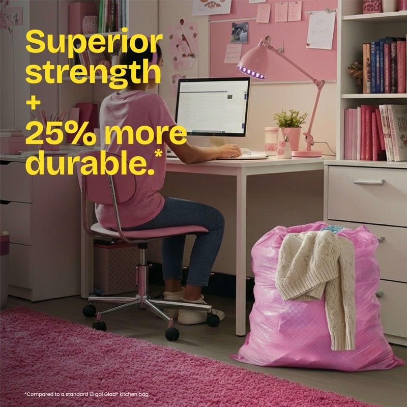 Glad Tall Kitchen Trash Bags 13 Gallon, MaxStrength Cherry Blossom