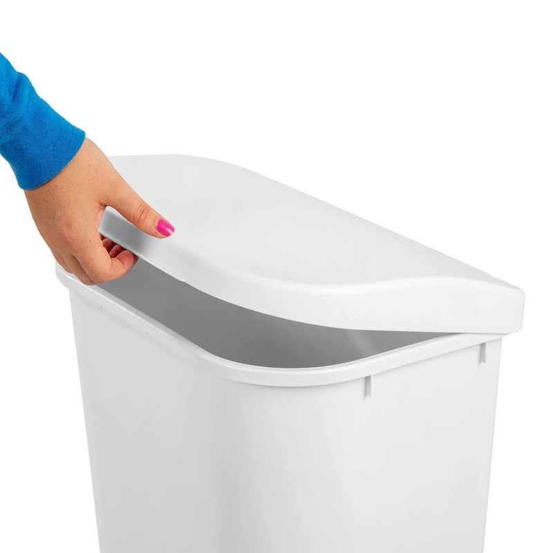 Sterilite 11.3 Gallon D Shape Flat Side Lift Top Lid
