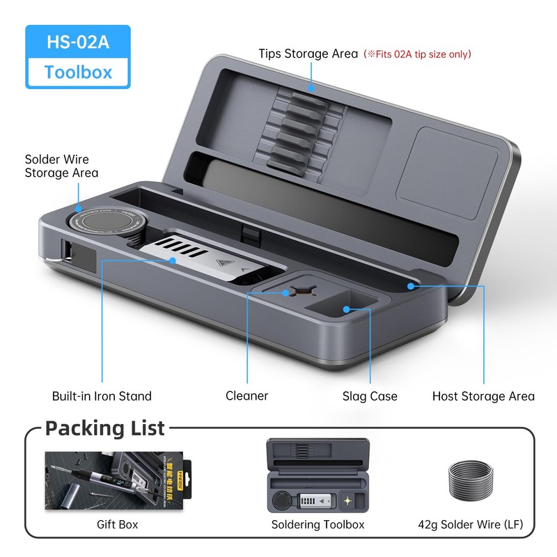 FNIRIS HS-02A Soldering Iron Kit Storage Box, HS02A Exclusive Storage