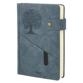 Thboxes A5 Ruled Journal Notebook, 360 Pages Leather Hardcover College Lined Journal Notepad for Women Men Diary Notebook, 100GSM Paper, for Work Office School, 5.7" X 8.5", Blue