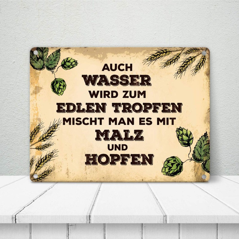 trendaffe - Auch Wasser Wird zum edlen Tropfen Tin Sign