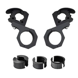 Aeloifft 2PCS Quick Release Rubber Clamp 1-1/7'' to 1-3/7'',with Metal Roll Cage Clamp Mount Bracket for SUV, UTV, ATV,Truck, Off-Road Vehicles(Black)