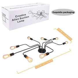 Industrial Ceiling Light Flush Mount Farmhouse Light Fixture Black Metal 8-Light Ceiling Lamp with E26 Socket for Kitchen Living Room Bedroom Dinning Room,UL Listed.