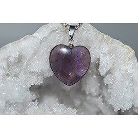 Nature's Enlightenment Heart Amethyst Crystal Pendant- Reiki, Healing, Meditation, Crystal Grid, Pagan, Wicca, Spells, Protection
