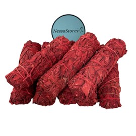 NessaStores 26 Dragon's Blood Sage Smudge Sticks, 4 Inch Hand Tied, All Natural, Ethically Sourced for Home Cleansing, Stress Relief, & Clearing Negative Energy. JC-160