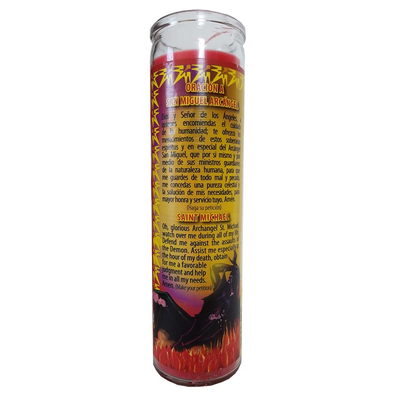 Staci19 Saint Michael Archangel (San Miguel Arcangel) Red Pillar Devotional