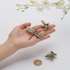 WEBEEDY 3 Styles Brass Butterfly Dragonfly Bee Figurines Gold Animal