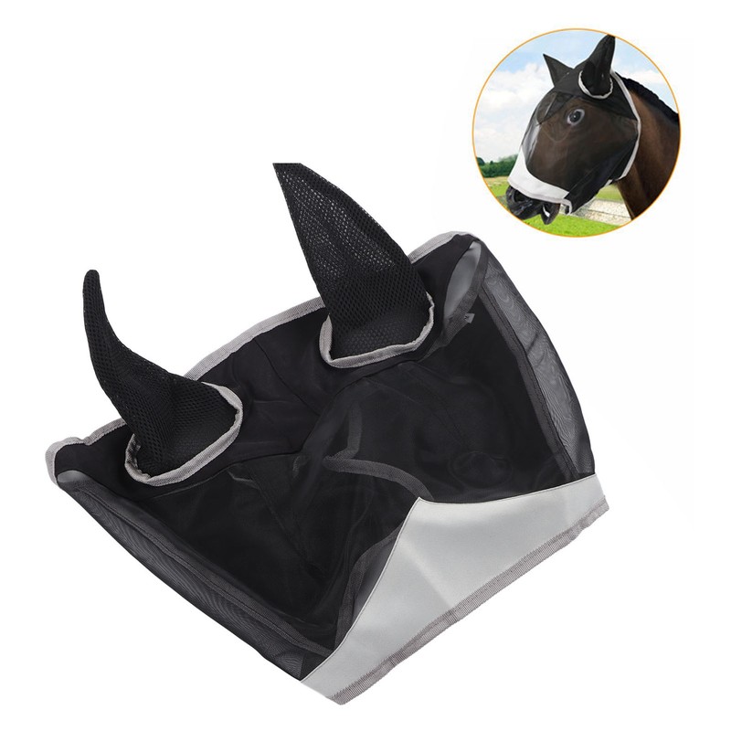 Horse Fly Face Cover Breathable Elastic Polyester Mesh Horse Fly