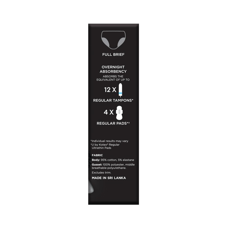 U by Kotex Thinx Period Undies Overnight Size 10