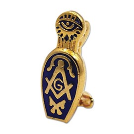 Widow's Slipper Masonic Lapel Pin - [Gold & Blue][5/8'' Tall]