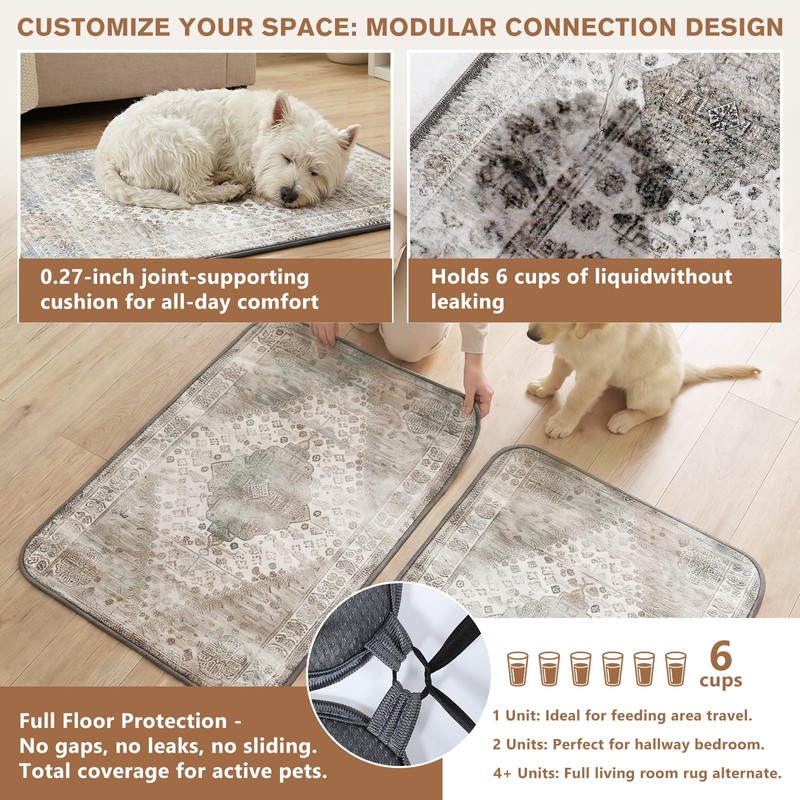 Washable Reusable Dog Pee Pads for Cats 2 Pack Waterproof