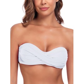 Ocean Blues - Traje de baño halter para mujer, blanco-1, Large