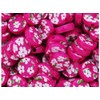 BeadTin Mulberry Opaque w/Flower Print 13mm Coin Plastic Craft Beads