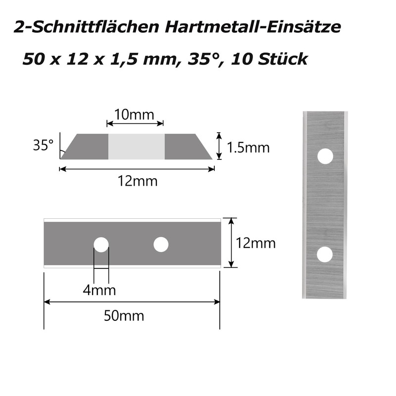Square 50 mm Carbide Inserts, 10 Pieces Cutting Blades for
