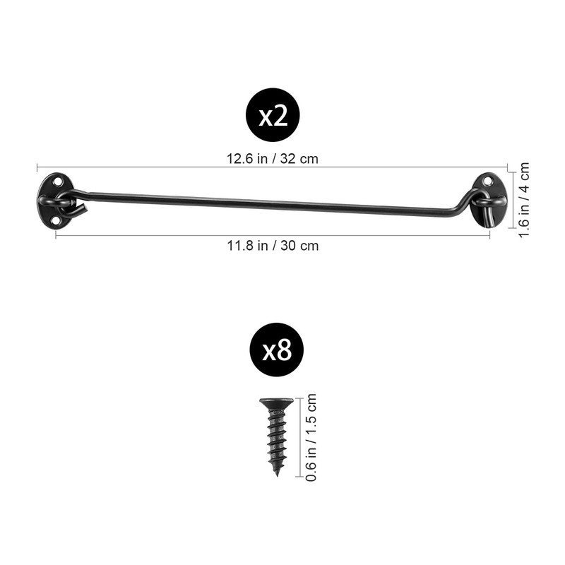 Frcolor Cabin Hooks Swivel Window Hooks with Mounting Screws 2pcs