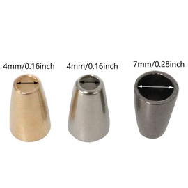 ZCZQC Metall Bell Stopper 30PCS Metal Conical Bells Cord Rope Locks Fastener Cord Ends Stopper for Lanyard Clothes Backpack Bags Silver, Light Gold, and Gun Black, 4x7x13mm, Silver, Gold, Black