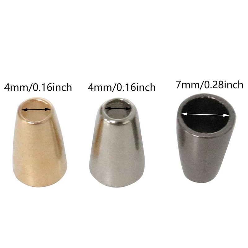 ZCZQC Metall Bell Stopper 30PCS Metal Conical Bells Cord Rope