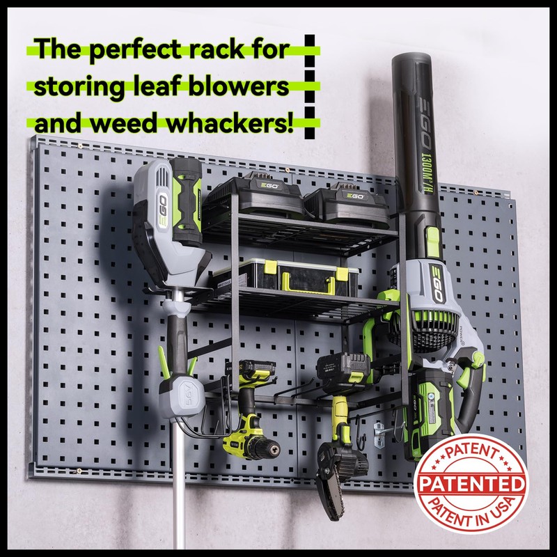 KAFAHOM Leaf Blower and Weed Eater Rack, Lawn Power Tool