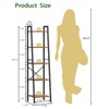 Furologee 5 Tier Ladder Shelf,Tall Bookshelf with 2 Hooks,Narrow Bookcase