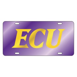 East Carolina Pirates (ECU) Purple/Yellow Laser Cut Car Tag