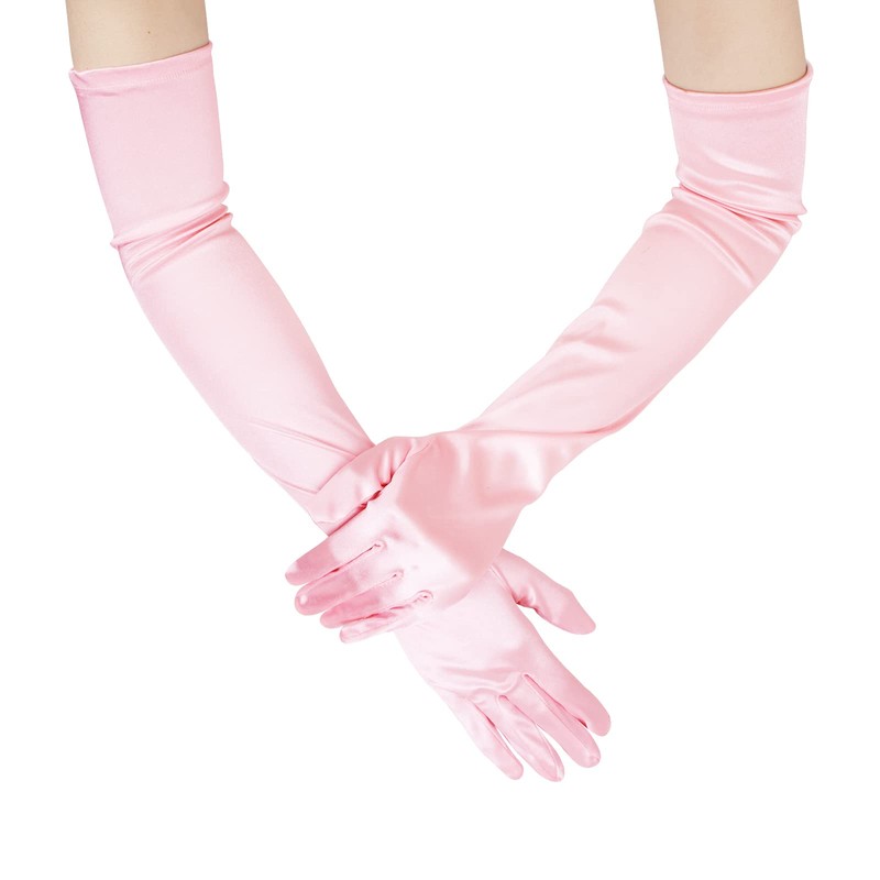 JISEN Women 20s Satin gloves Formal Bridal Banquet Party Wedding