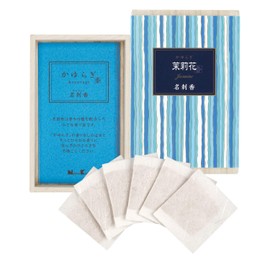 Nippon Kodo (日本香堂) Kayuragi Jasmine Potpourri Sachets in Paulownia Box, 6 Bars, 6 Pieces (x 1)