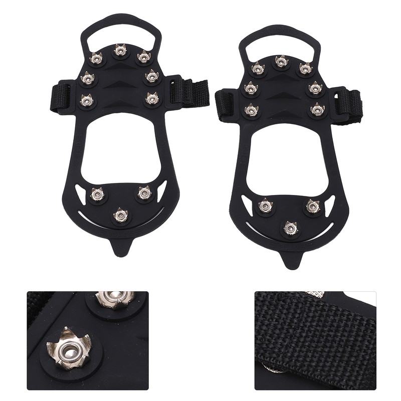 2pcs/set 10 Tooth Crampons Shoe Cover Rustproof Durable Mountaineering Ice