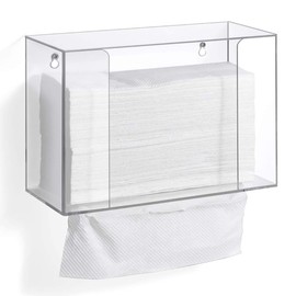 HIIMIEI Acrylic Wall Mounted Paper Hand Towel Dispenser Folded Hand Towel Dispenser for Folded Hand Towels - Perfect for Desktop & Wall Mounted and Use for Kitchen, Countertops, Bathroom, Restaurant