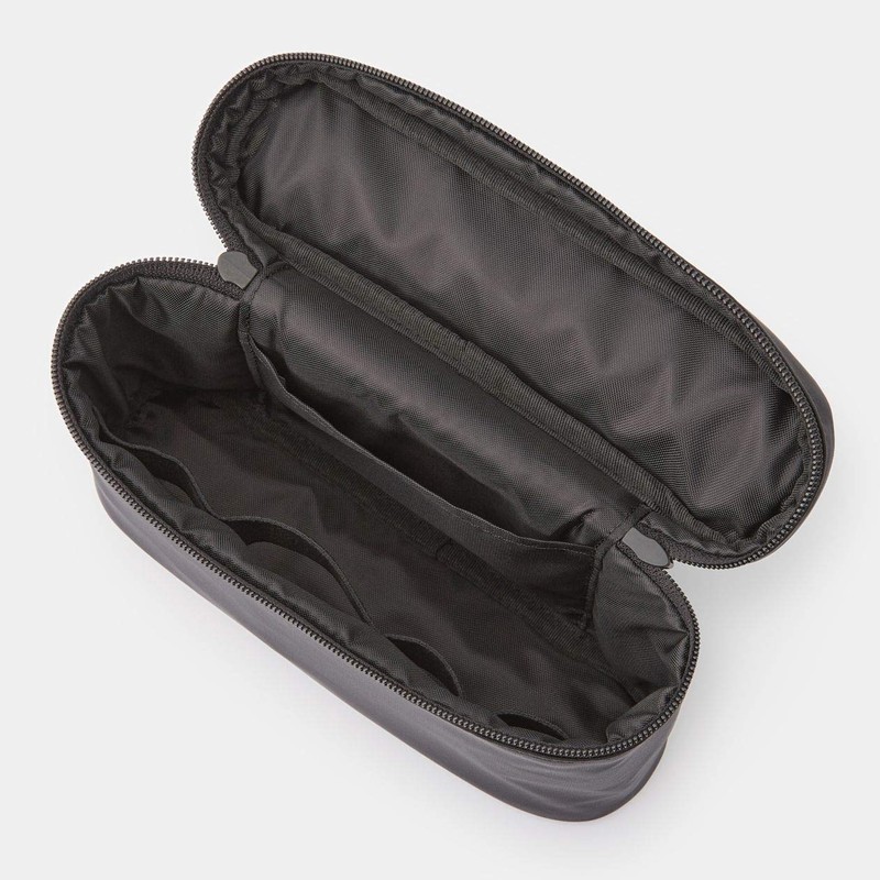 MUJI 02869076 Nylon Hand Pouch, Thin, Black, Approx. 4.9 x