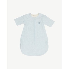 [Organic Cotton] Baby Sleeping Sack Bag, Removable Long Sleeve, Swaddle Wearable Blanket, 1.5 TOG, Girls Boys Toddlers (Blue, 0-6 Months)