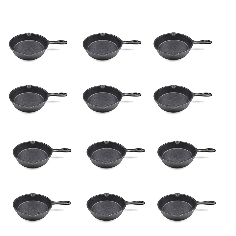 HAWOK Dia.3.9 inch Pre seasoned Cast Iron Mini Skillet set