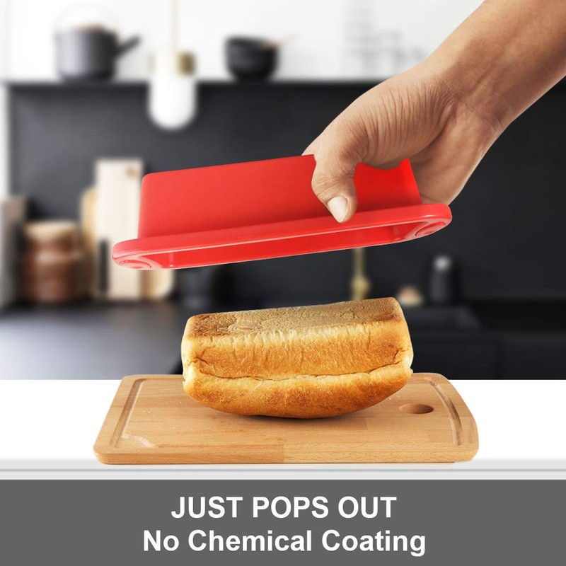 SILIVO 4 Pack Mini Loaf Pans - Nonstick Silicone Bread