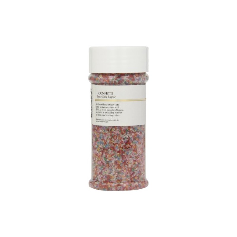 India Tree Confetti Sparkling Sugar, 7.5 oz | Vibrant Rainbow