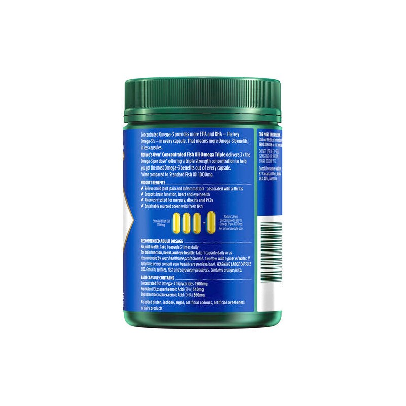 Nature's Own Natures Own Concentrated Fish Oil Omega Triple 180
