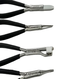 Optical Pliers for Adjusting Eyeglasses, Bending Frame and Arm, Applying and Removing Nose Padding, and More - Multi-Purpose - German Stainless Steel (Set of 4 - #21, 22, 22N, 36)