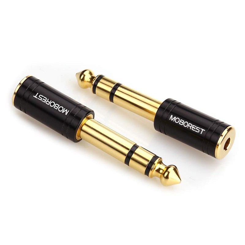 MOBOREST 1/4" (6.35mm) Plug/1/8" (3.5mm) Jack Stereo Adapter (6.35 Male